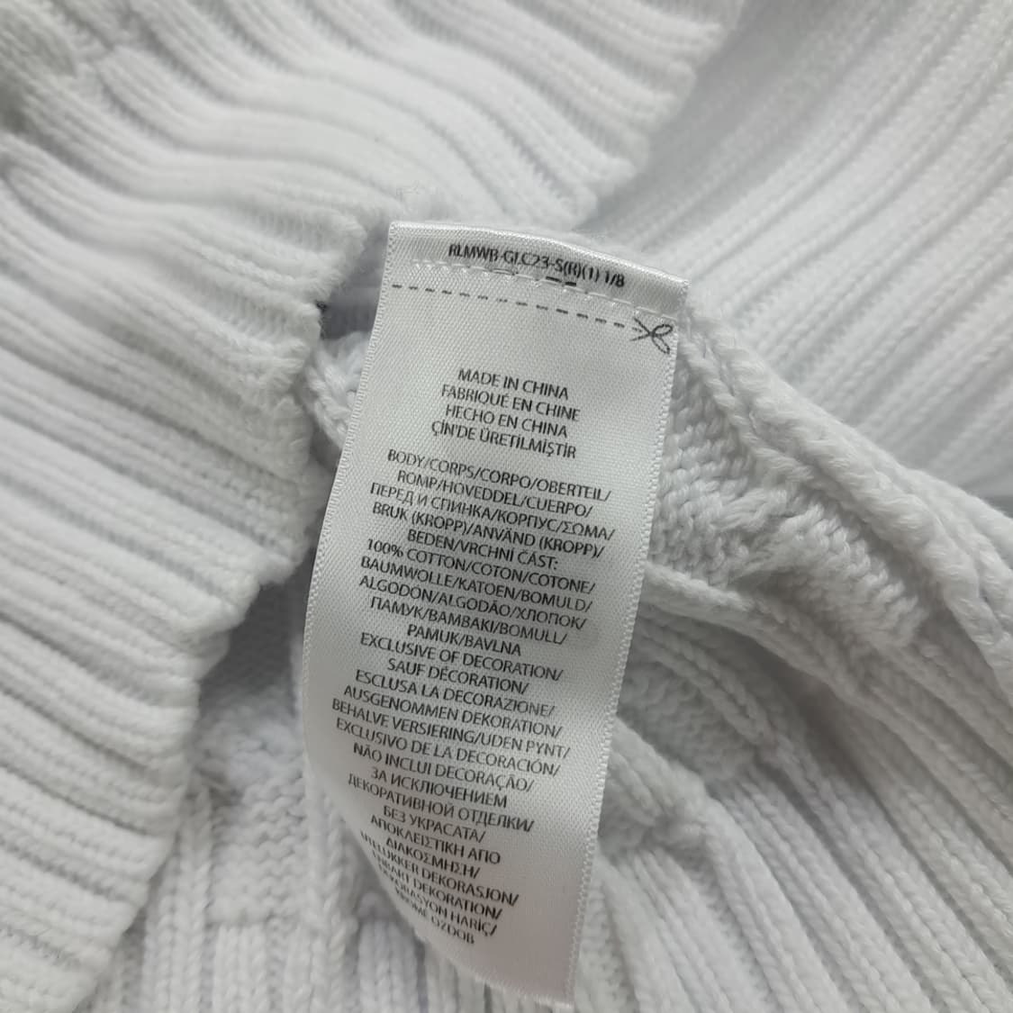 CN842W S 폴로 랄프로렌 화이트 케이블 반팔 니트 스웨터 상품이미지5