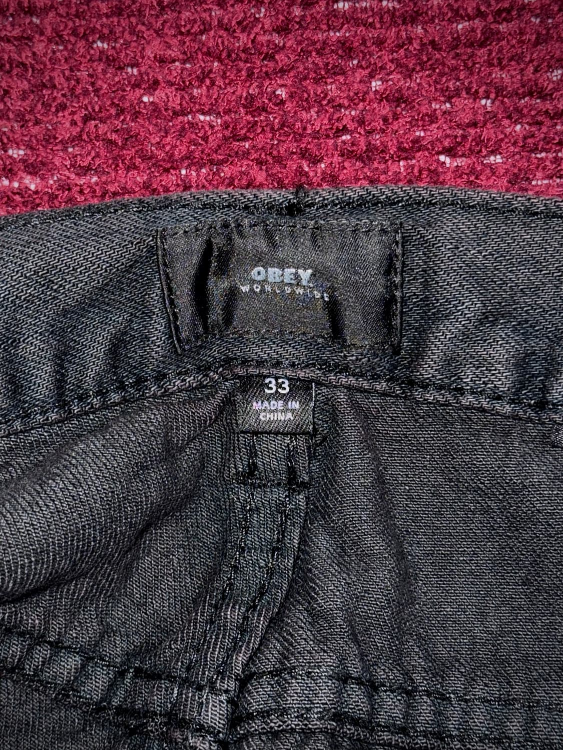 OBEY 데님 흑청 팬츠 33 (택 미제거) 상품이미지5