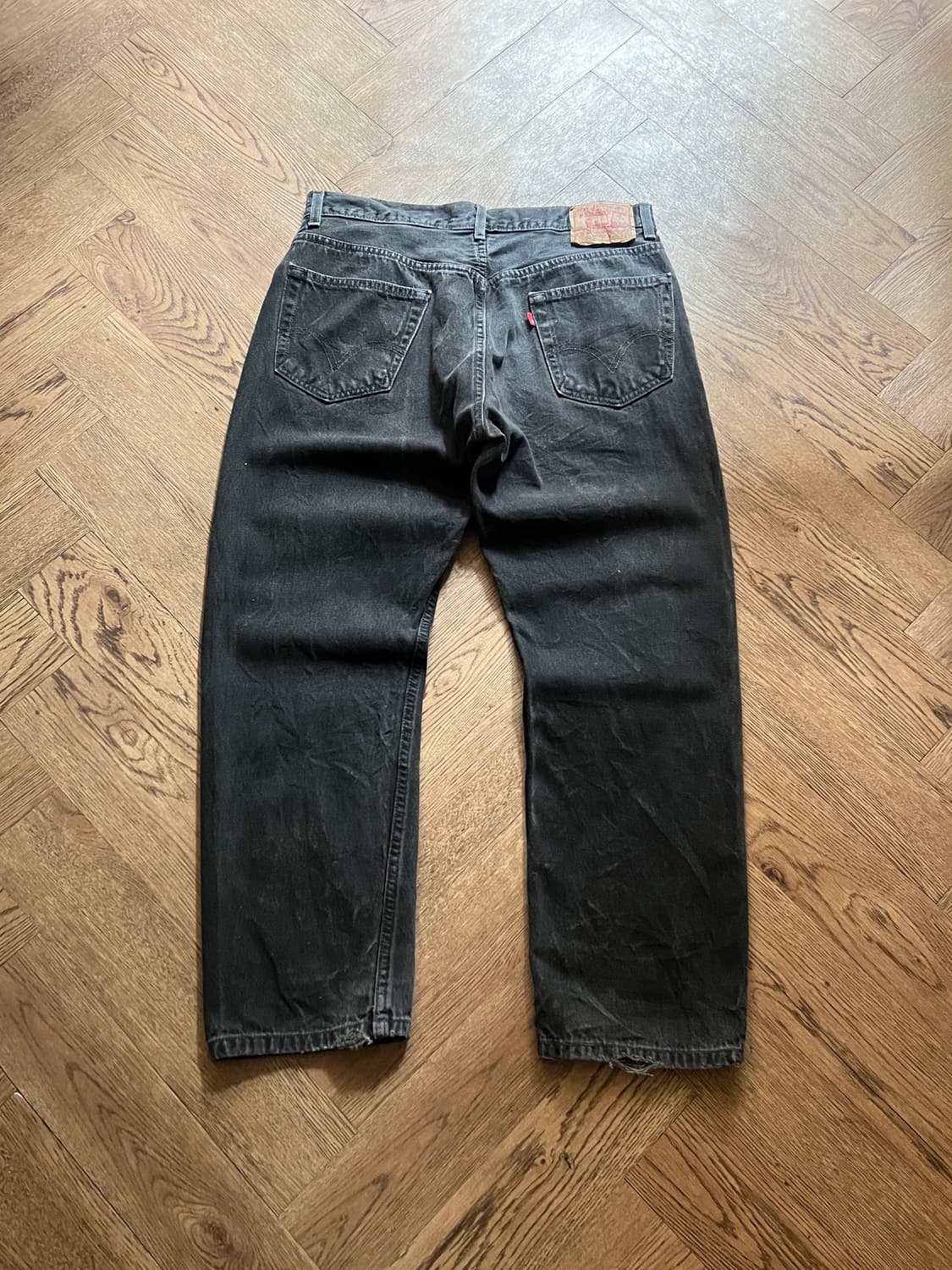 [36]00's 리바이스 USA 505 흑청 데님 팬츠 상품이미지2