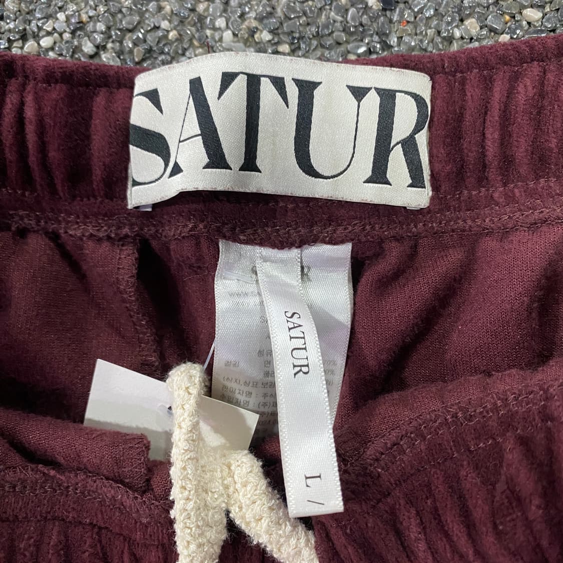 세터 스몰로고 벨루어 버건디 트랙 팬츠 B3830 상품이미지5