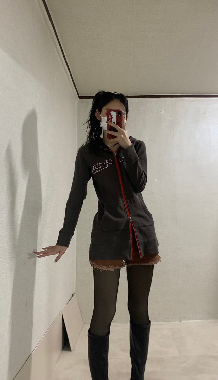 brown 2way hood zip-up 상품이미지4