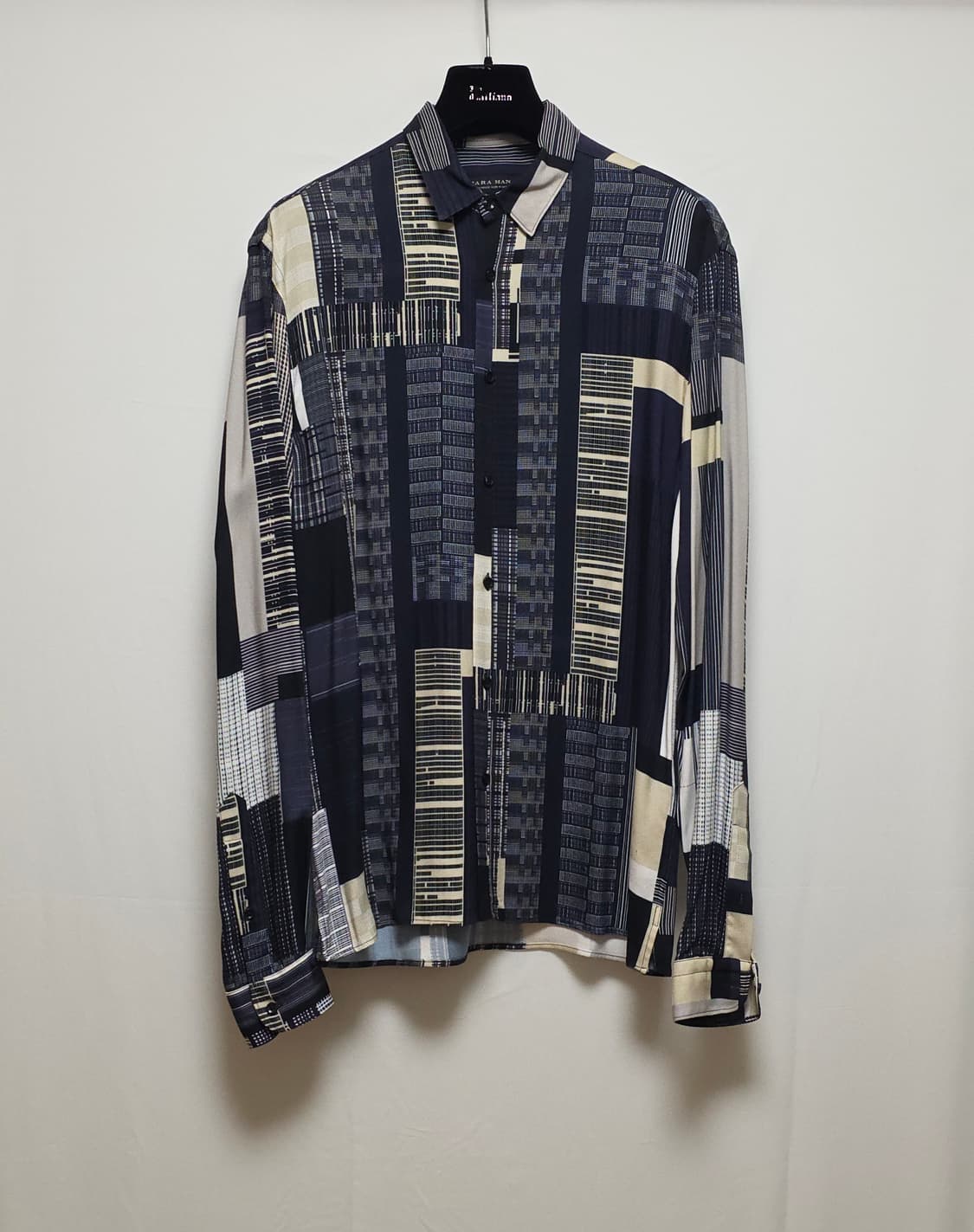 [s] ZARA 자라 패치워크 체크 패턴 셔츠 남방 상품이미지1