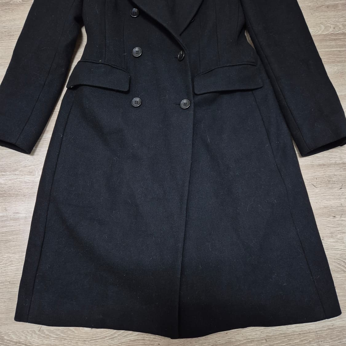 유니클로X카린 로이펠트 여성 콜라보 모직 더플 더블 코트 L(100) 상품이미지3