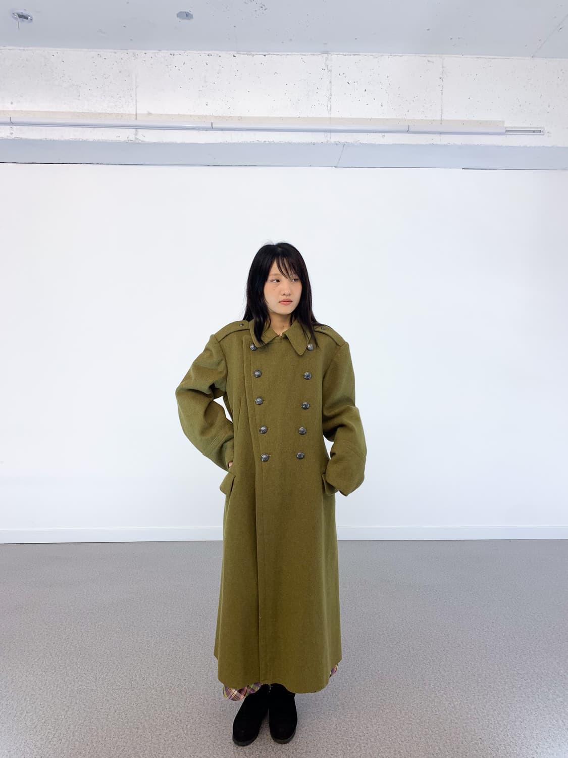 밀리터리 헤비울 트렌치 코트 100 상품이미지4