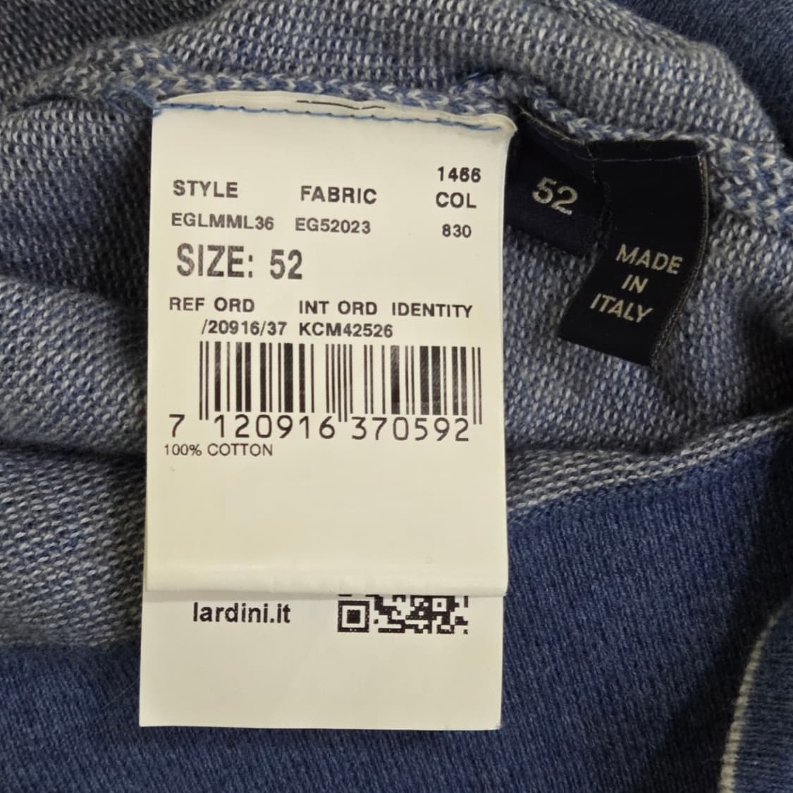 [105] LARDINI 이탈리안 코튼 니트 (블루) 상품이미지4
