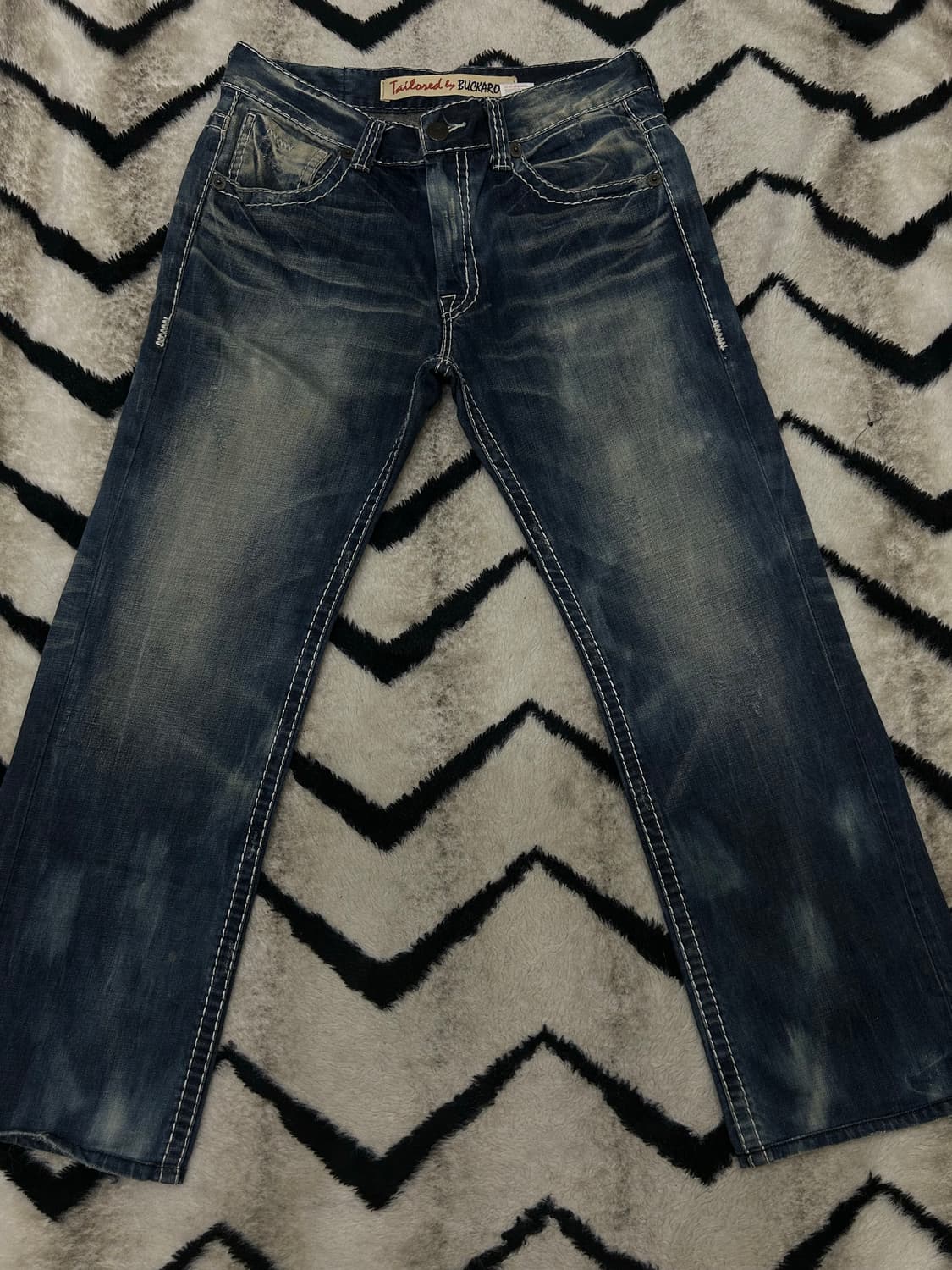 [34]버커루 빈티지 워싱 세미와이드 데님팬츠 상품이미지3