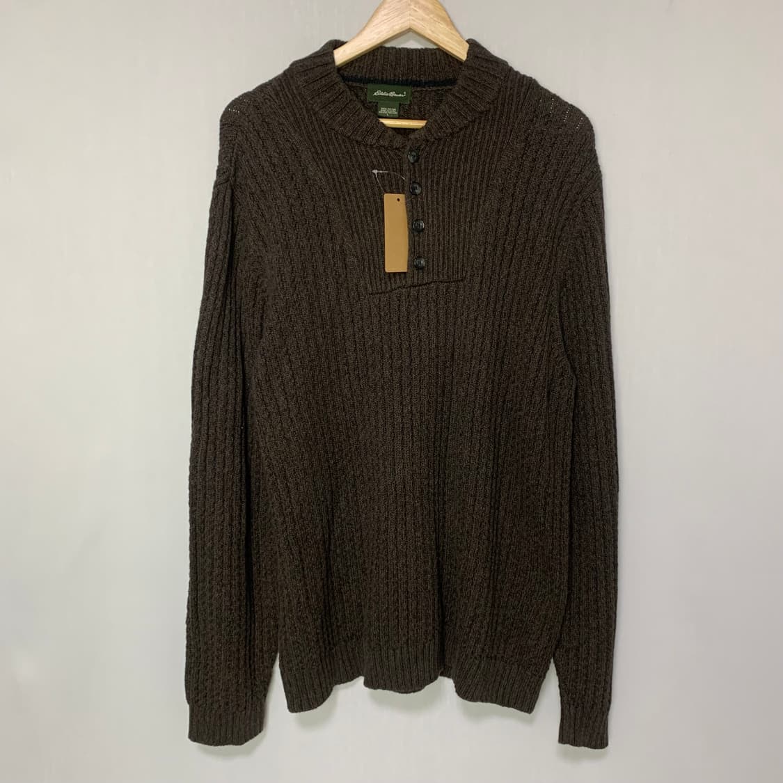 에디바우어 브라운 버튼 반집업 니트 남자 빈티지 L 상품이미지2