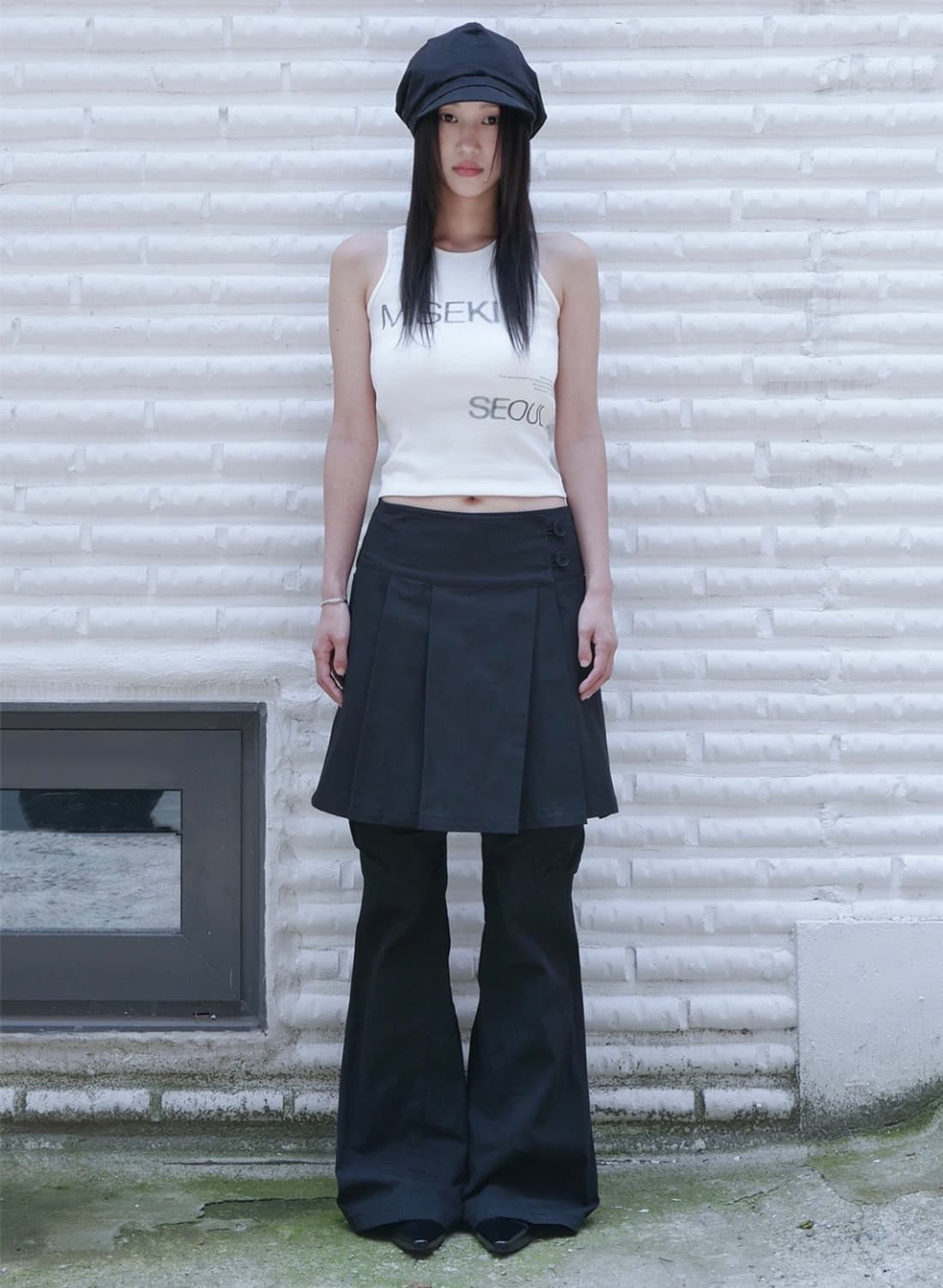 미세키서울 로고 슬리브리스 나시 화이트 Logo crop sleevele 상품이미지4
