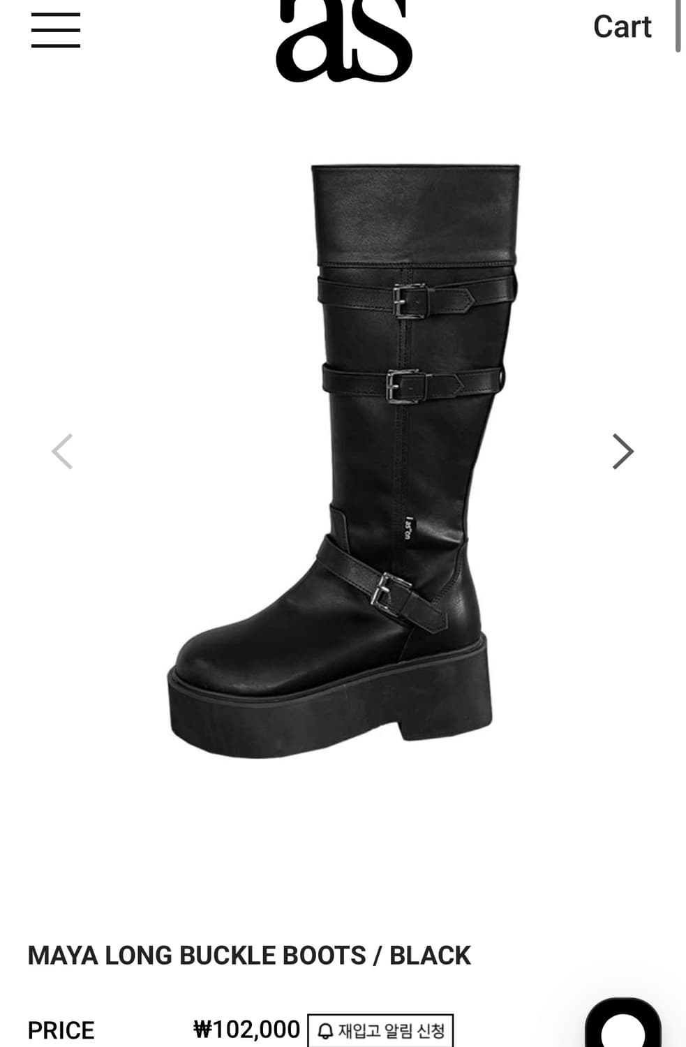 애즈온 maya long buckle boots (black) 상품이미지1