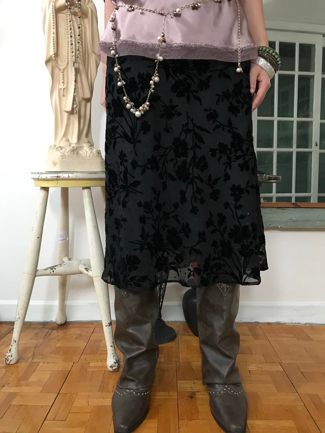 vintage pattern skirt  상품이미지2