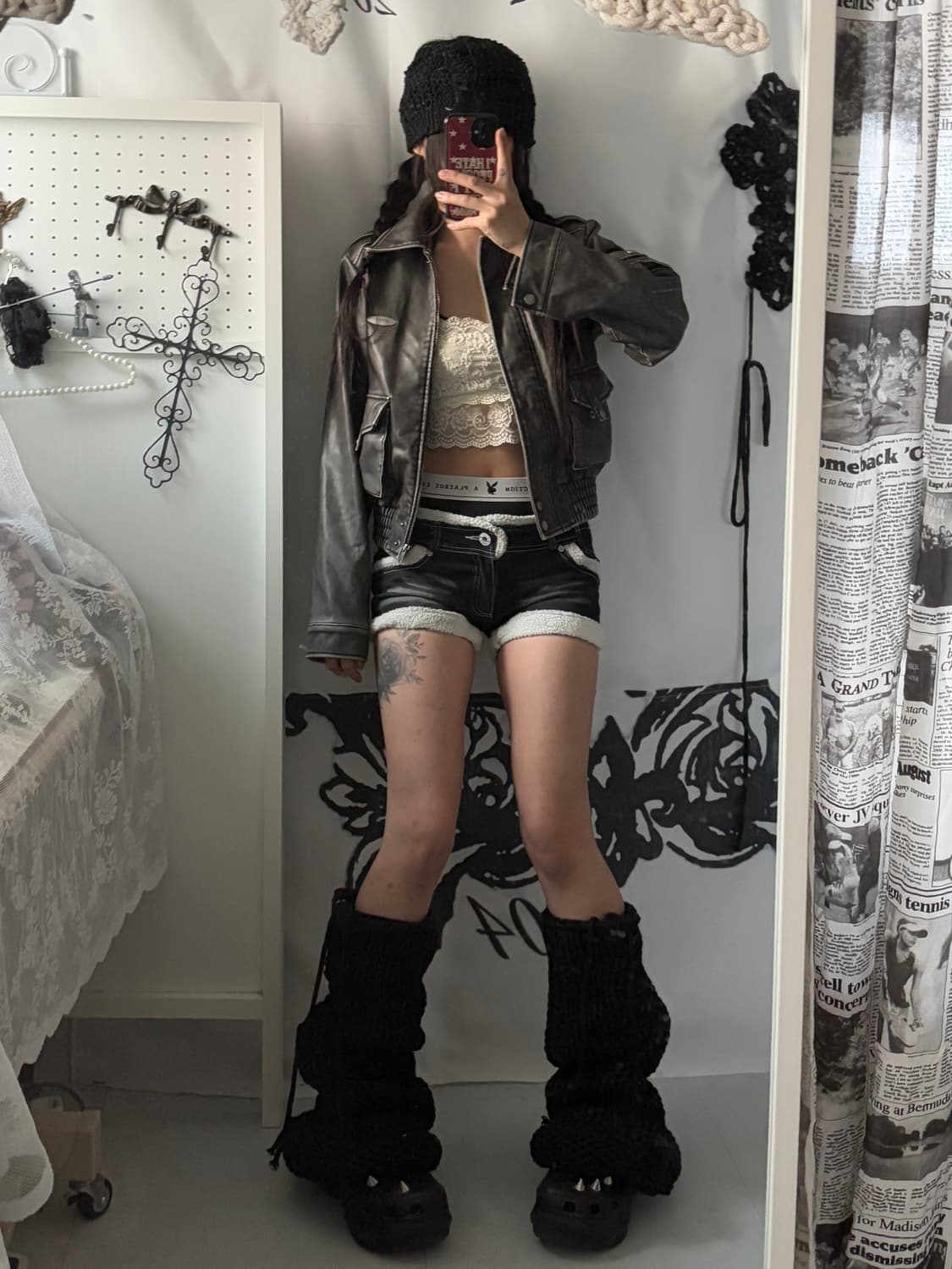 • Bohemian Seoul Leather Bomber Washed G 상품이미지3