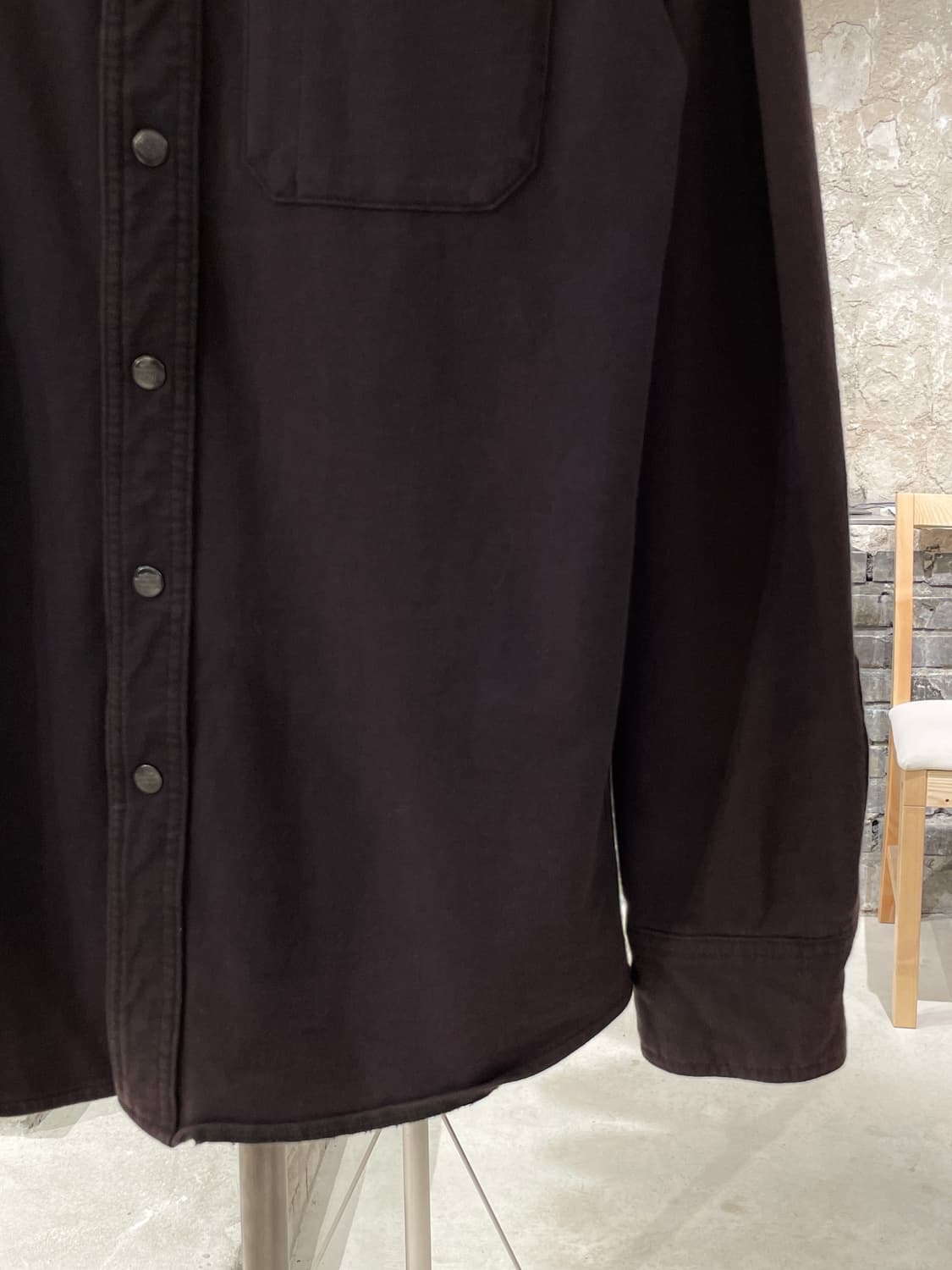 할리 데이비슨 브라운 싱글 포켓 스냅버튼 코튼 셔츠 상품이미지5