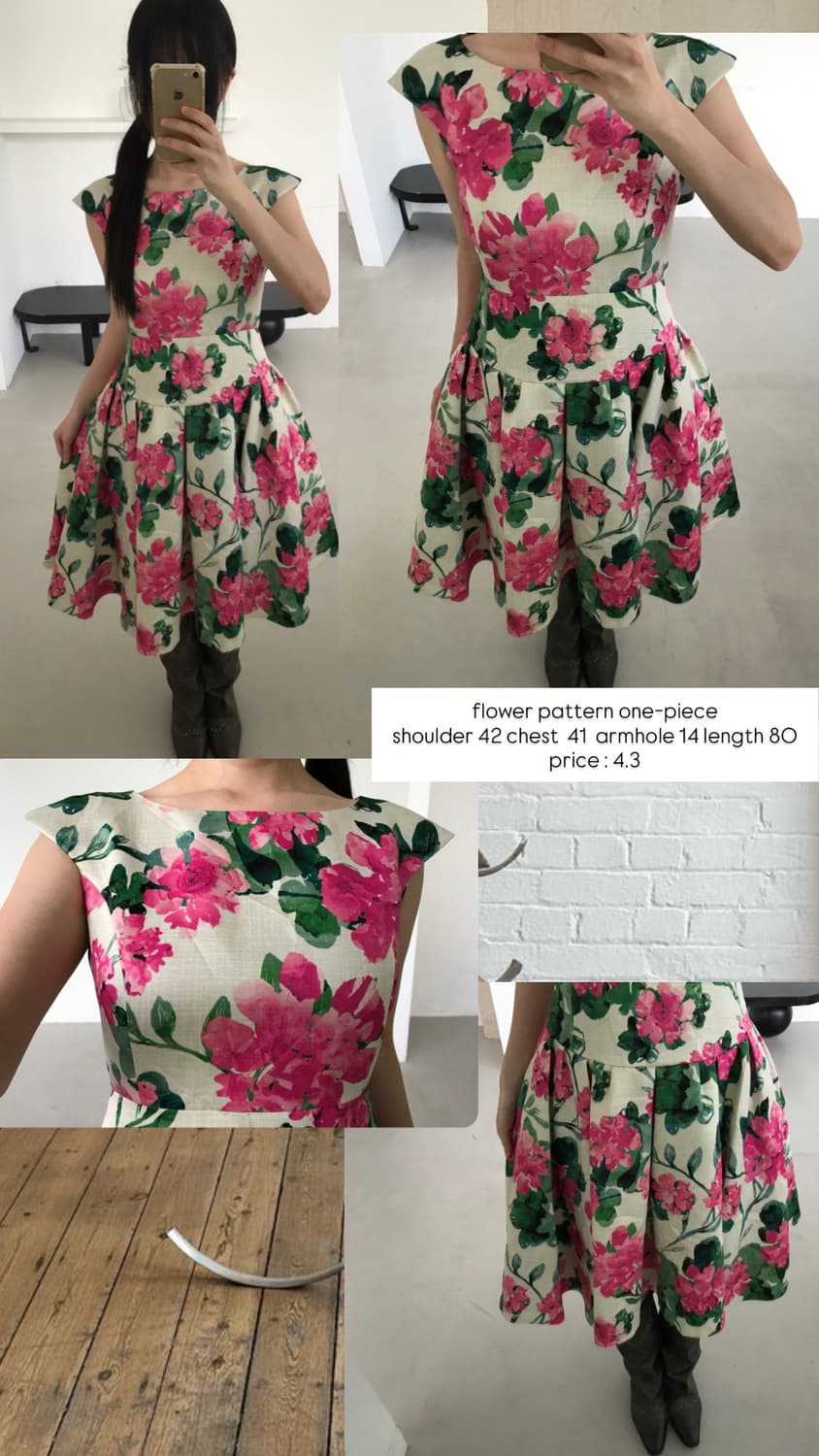 vintage pink pattern one-piece 상품이미지8