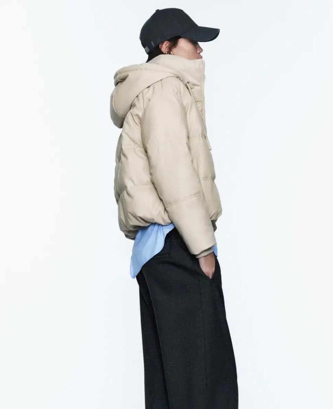 자라 페이크 레더 패딩 3046/202 상품이미지7