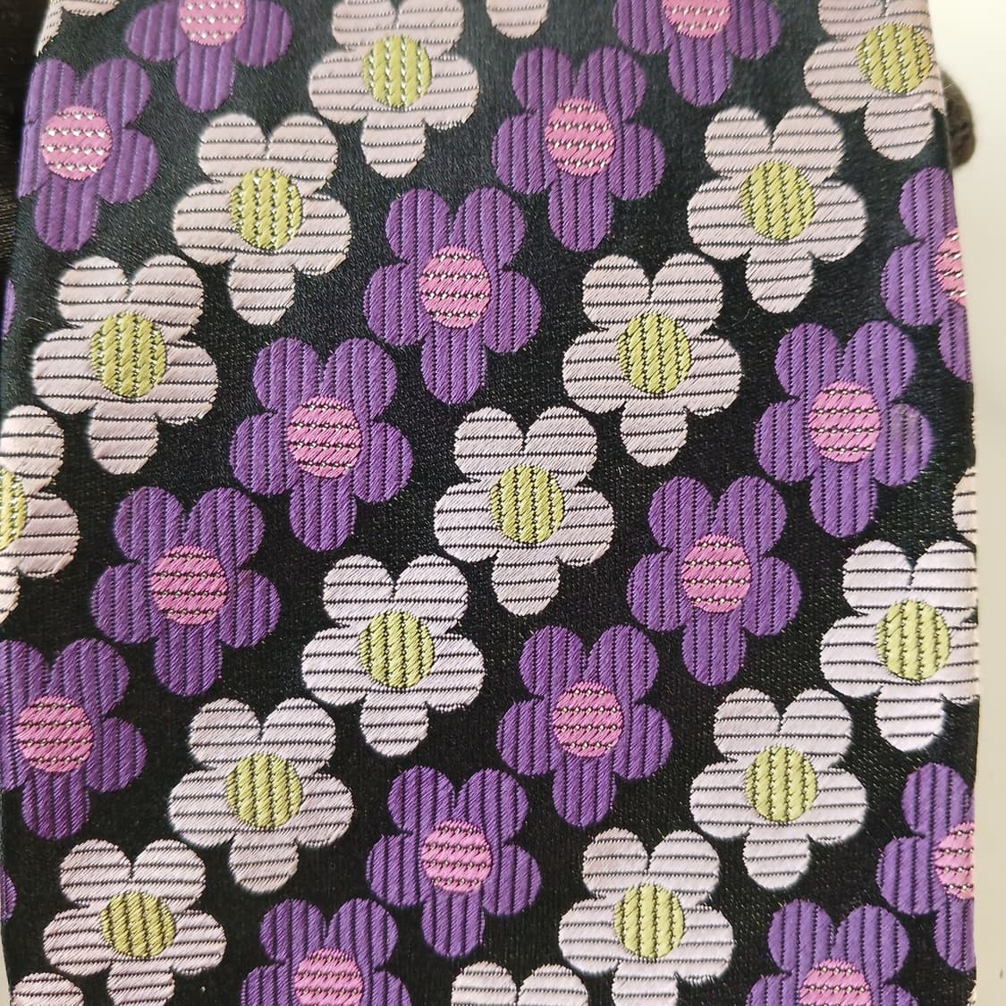 발망 실크 퍼플 플라워 패턴 넥타이 9.5cm A+등급 A19449
 상품이미지6