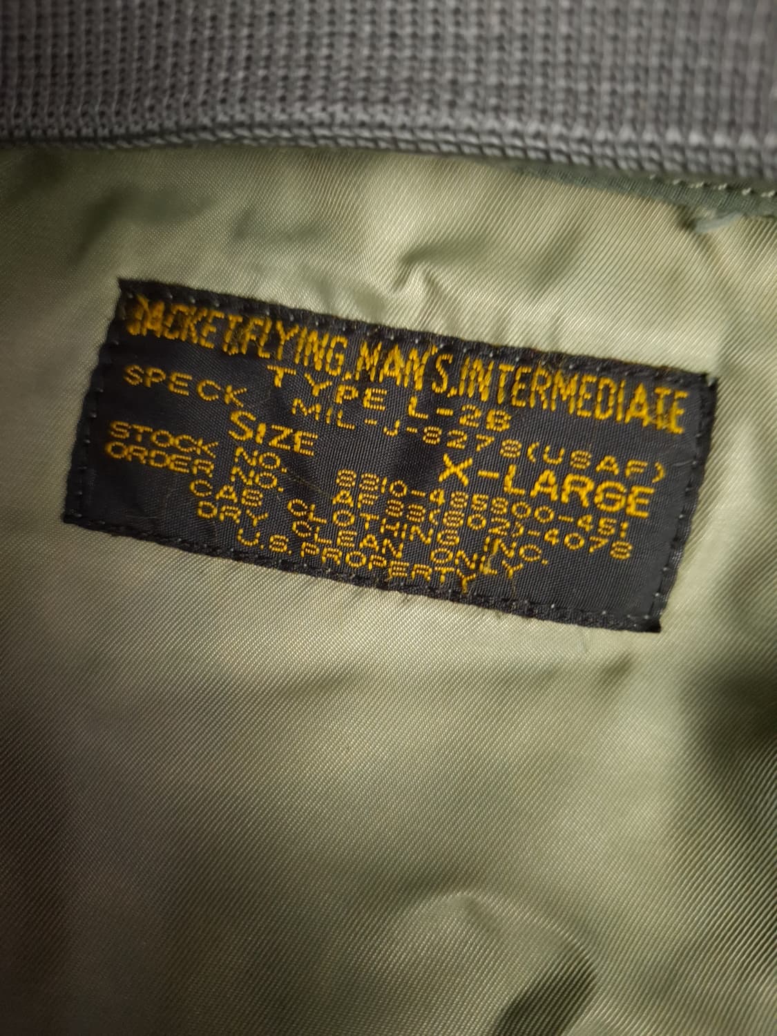 오리지날 캡클로딩사 미공군 L-2B 울파일 항공점퍼 상품이미지2