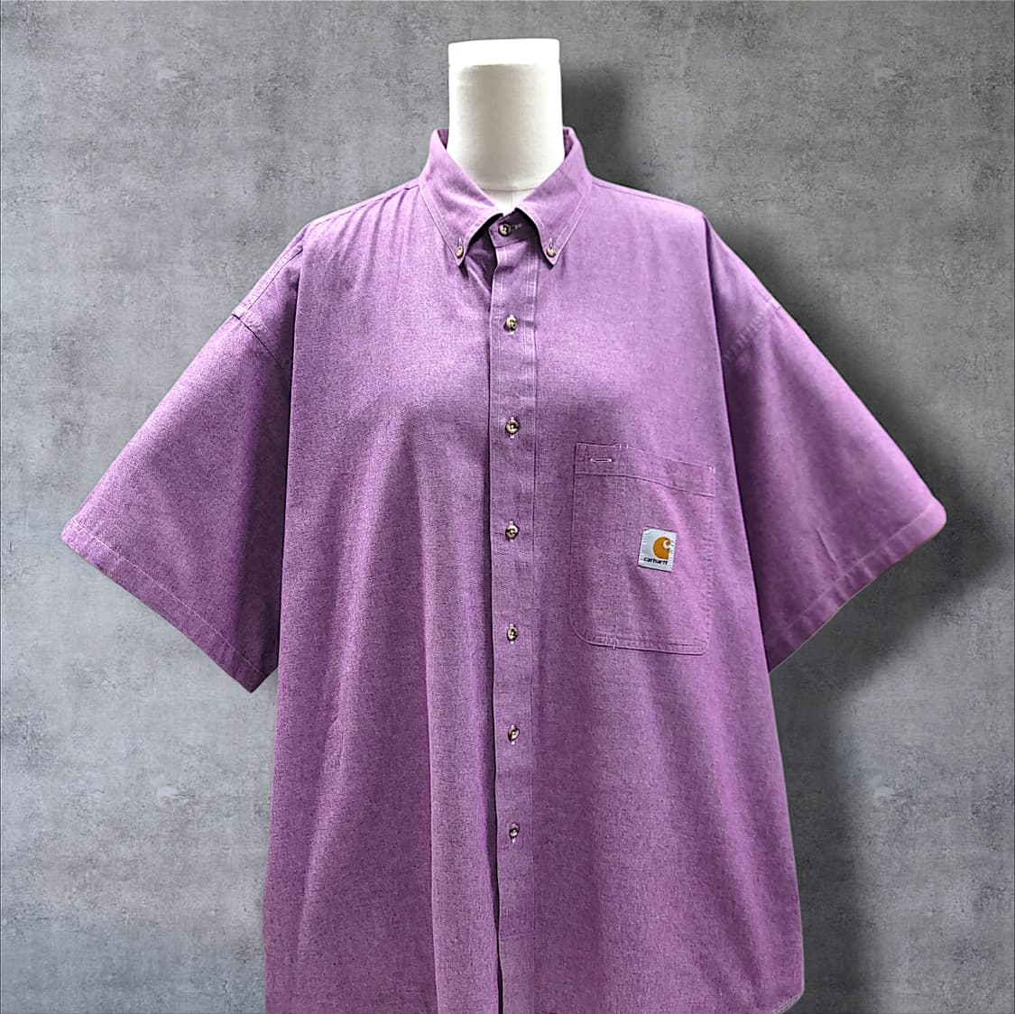 [XL] 칼하트 퍼플 원포켓 오버핏 버튼다운 반팔셔츠 상품이미지3