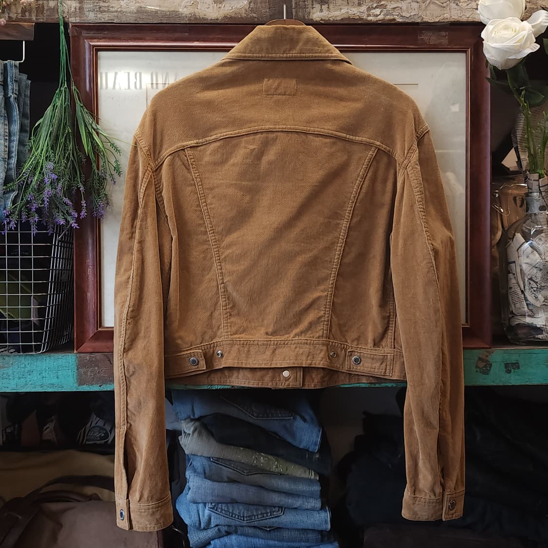 돌체앤가바나 웨스턴 자켓 벨벳 트러커 자켓 골든 브라운 m 상품이미지4