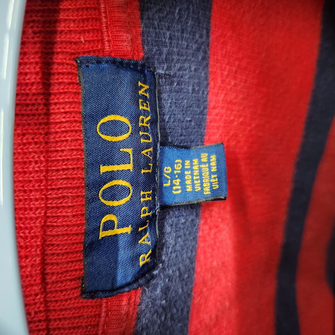 폴로랄프로렌 로고 스트라이프 코튼 반집업 니트 S 상품이미지5