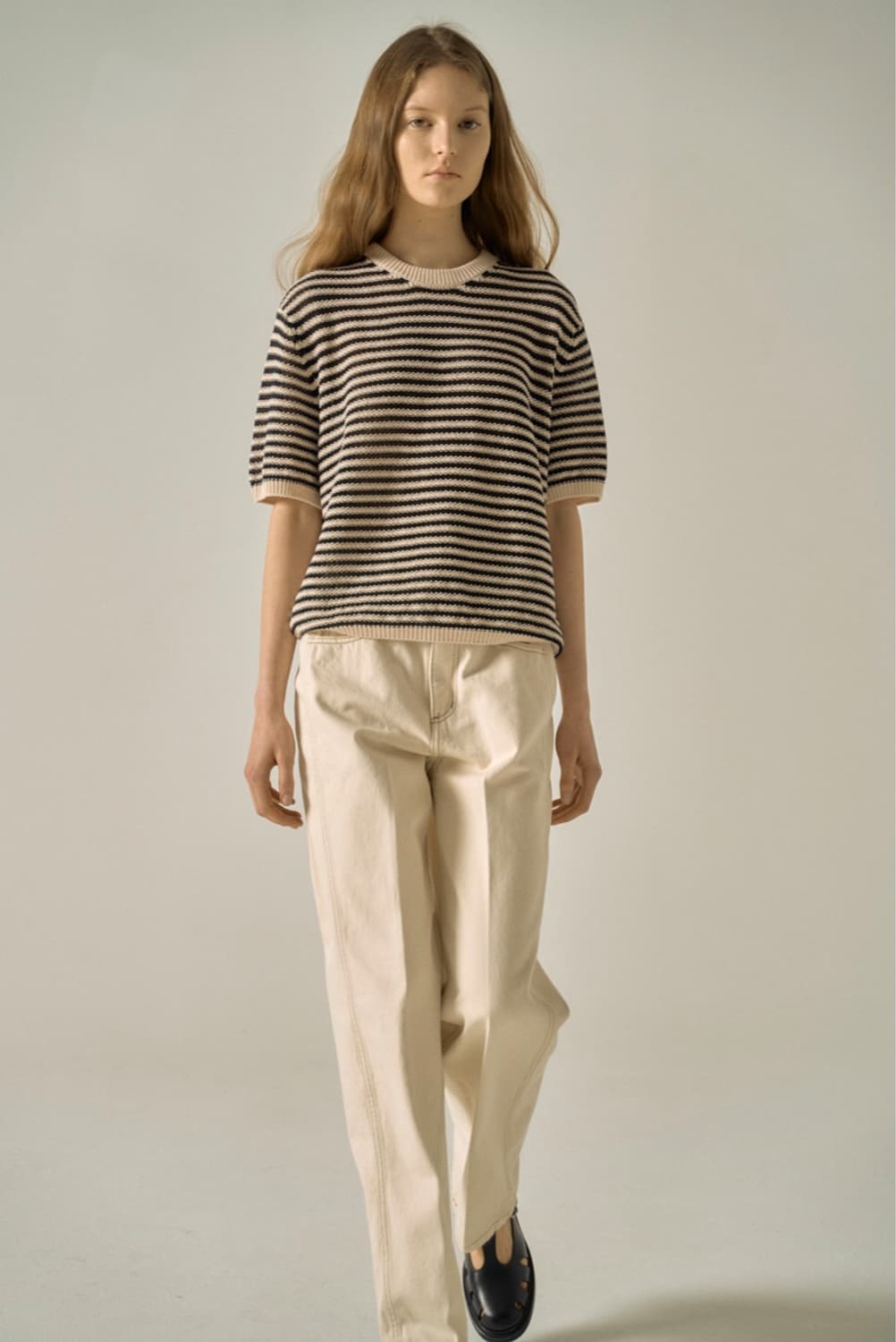 파사드패턴 스트라이프 페이퍼 니트 상품이미지1