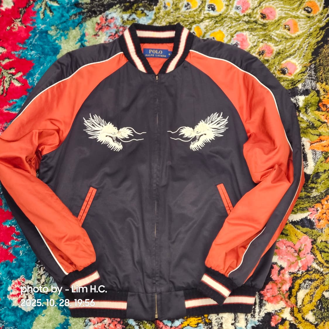 폴로 랄프로렌 바시티 용 자수 스카쟌 M 상품이미지1