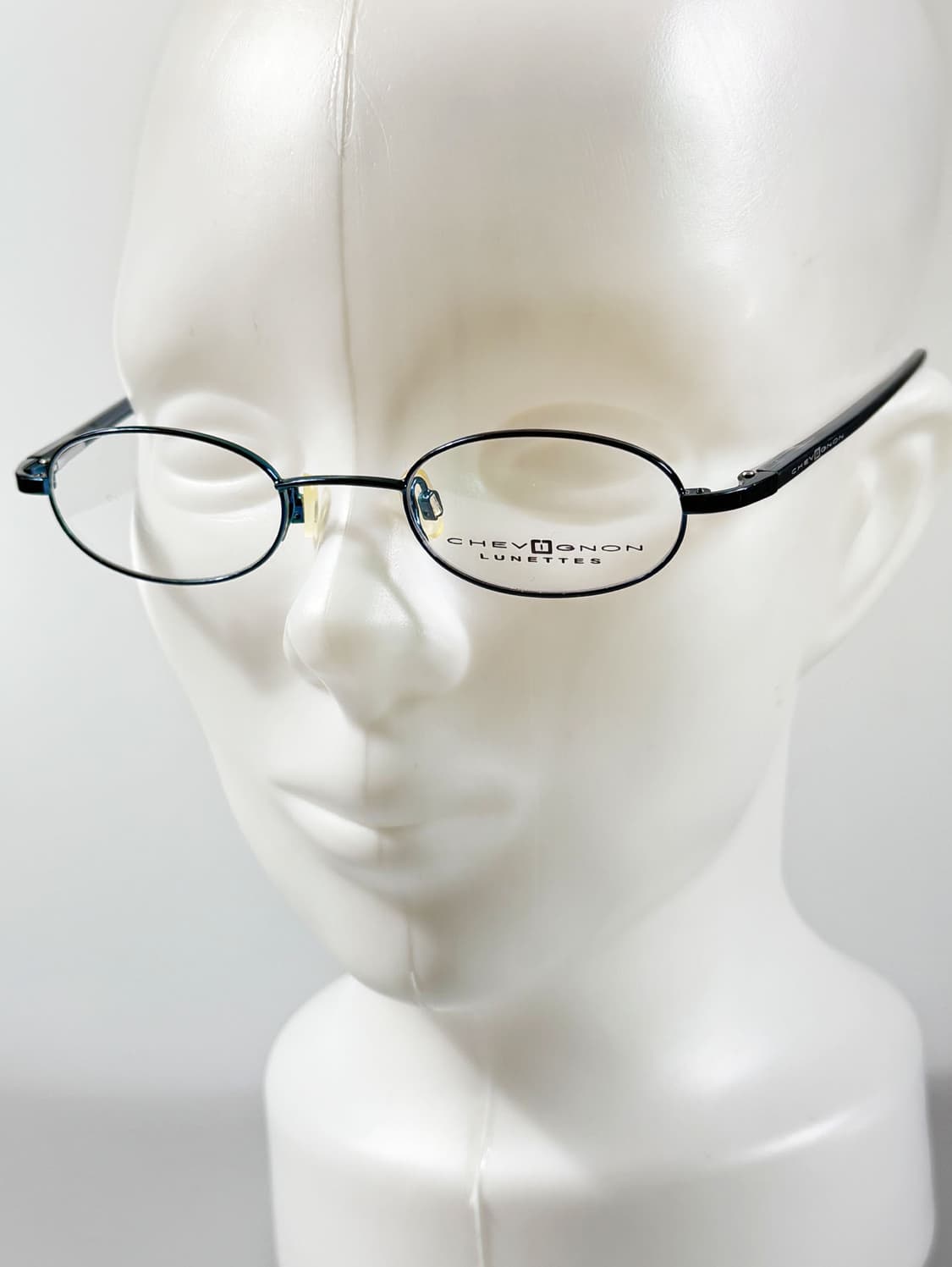 90s CHEVIGNON 블루 메탈 슬림 오벌 빈티지 안경 상품이미지9