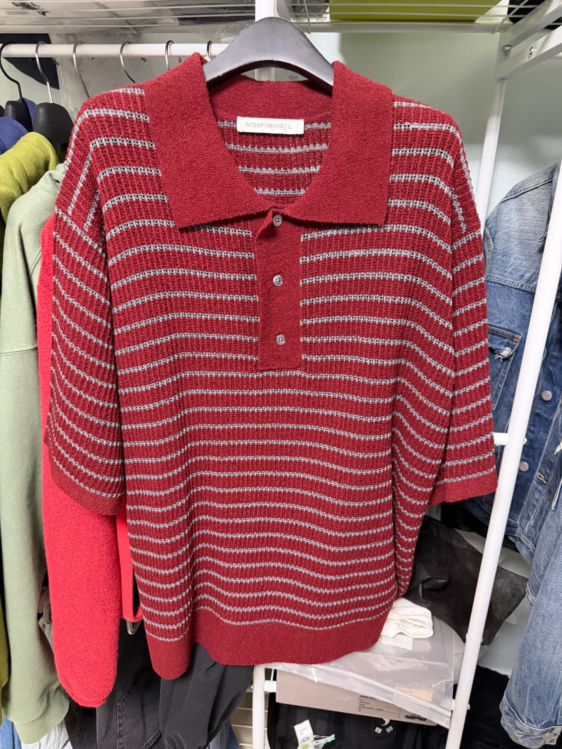 인템포무드 반팔 카라니트 상품이미지1