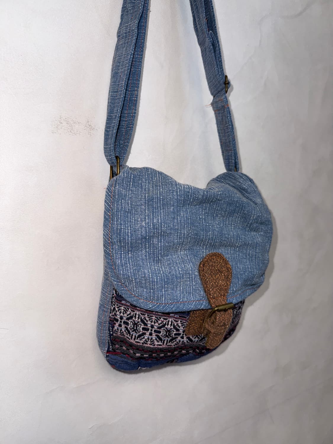 Washing blue ethnic hippie cross bag 상품이미지3