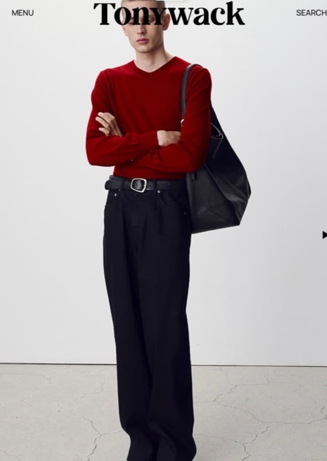 토니웩 퓨어 캐시미어 브이넥 스웨터 L 상품이미지1