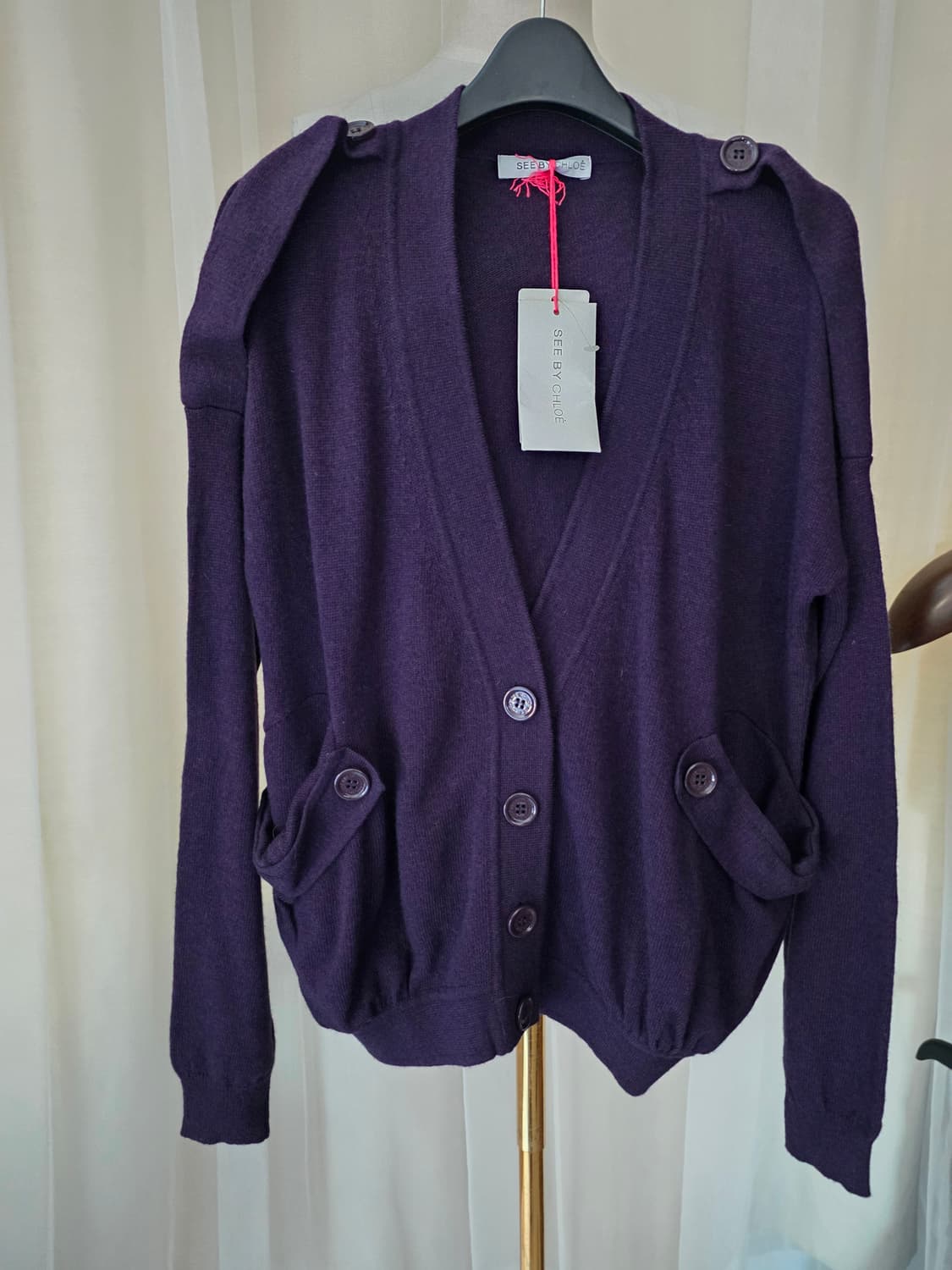 씨바이끌로에 퍼플 가디건 상품이미지2