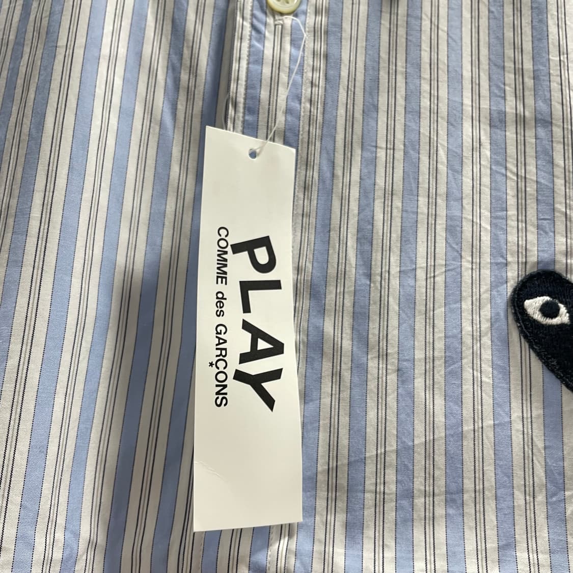 꼼데가르송/ 블랙하트 스트라이프 셔츠/ XL 상품이미지7