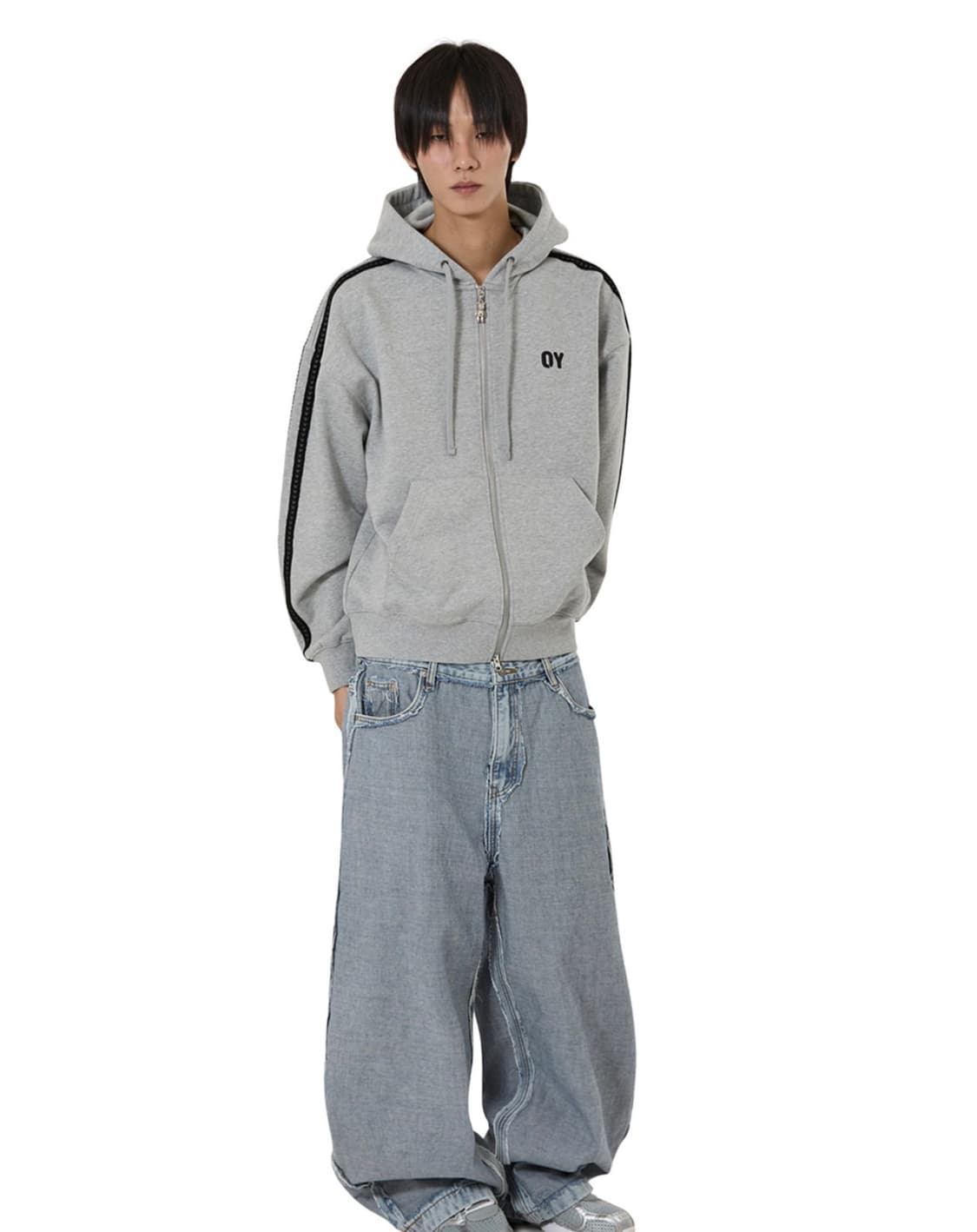 (택O) 오와이 OY 레이스 돌리 후드집업 (그레이) (m) 상품이미지2