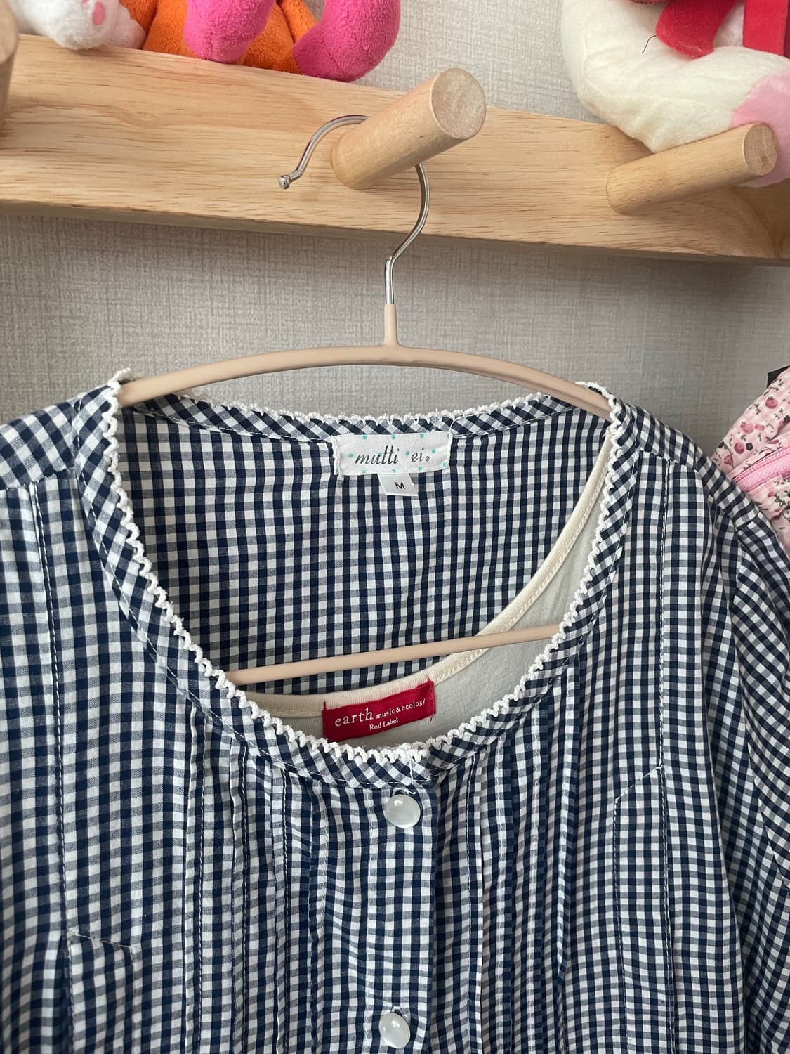 모리걸 빈티지 체크 자수 바선생 원피스 set 💙🤍🎀 상품이미지3