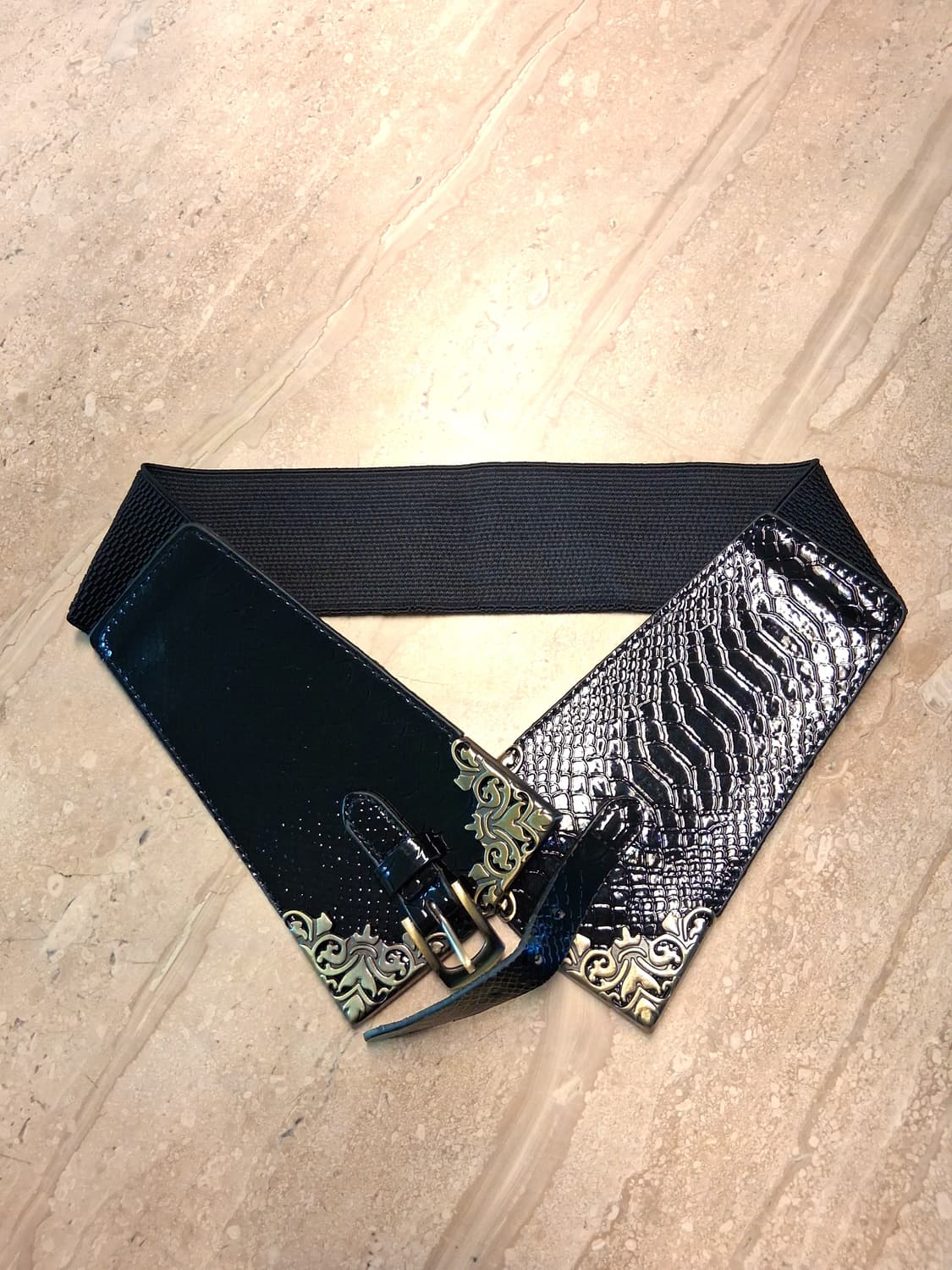 엘라스틱 메탈장식 와이드 패션 벨트(새상품) 상품이미지7