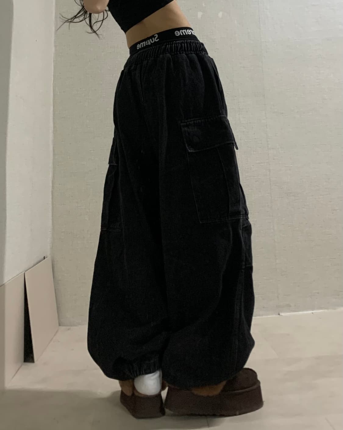 black denim cargo pants 상품이미지3