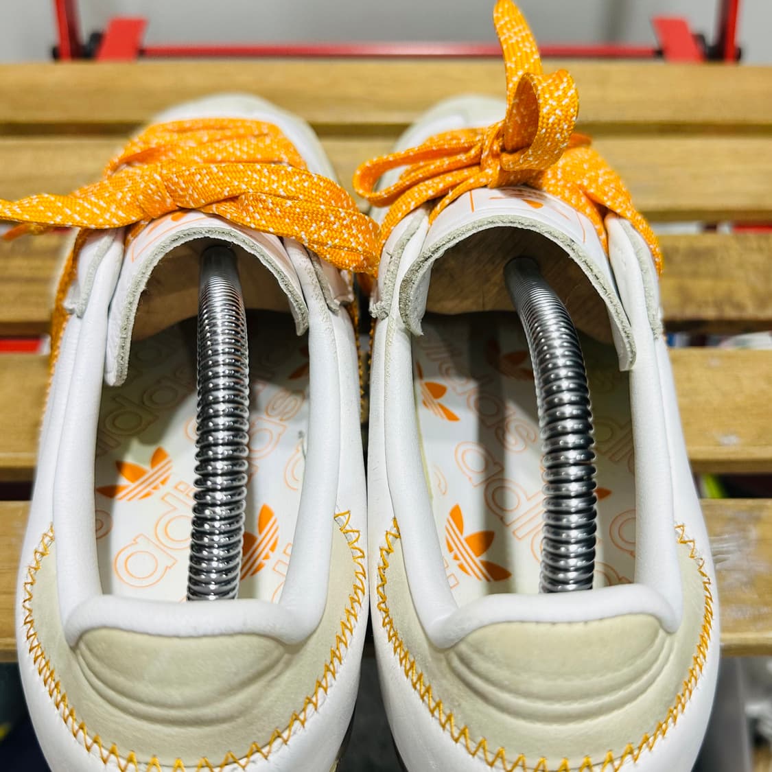 240) 아디다스 운동화 여성 여자 신발 삼바 화이트/오렌지 상품이미지5