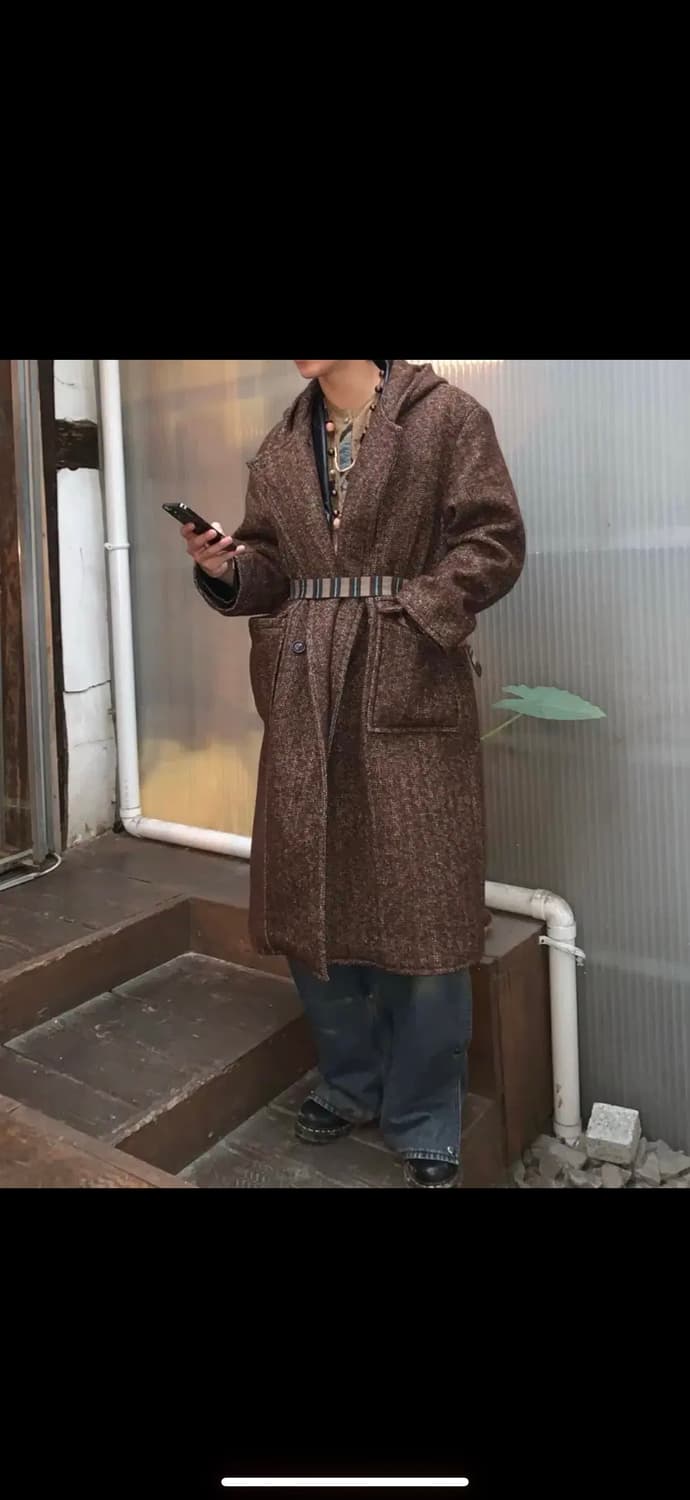 메종미네드 BIELLE 후드 코트 브라운 L 상품이미지1