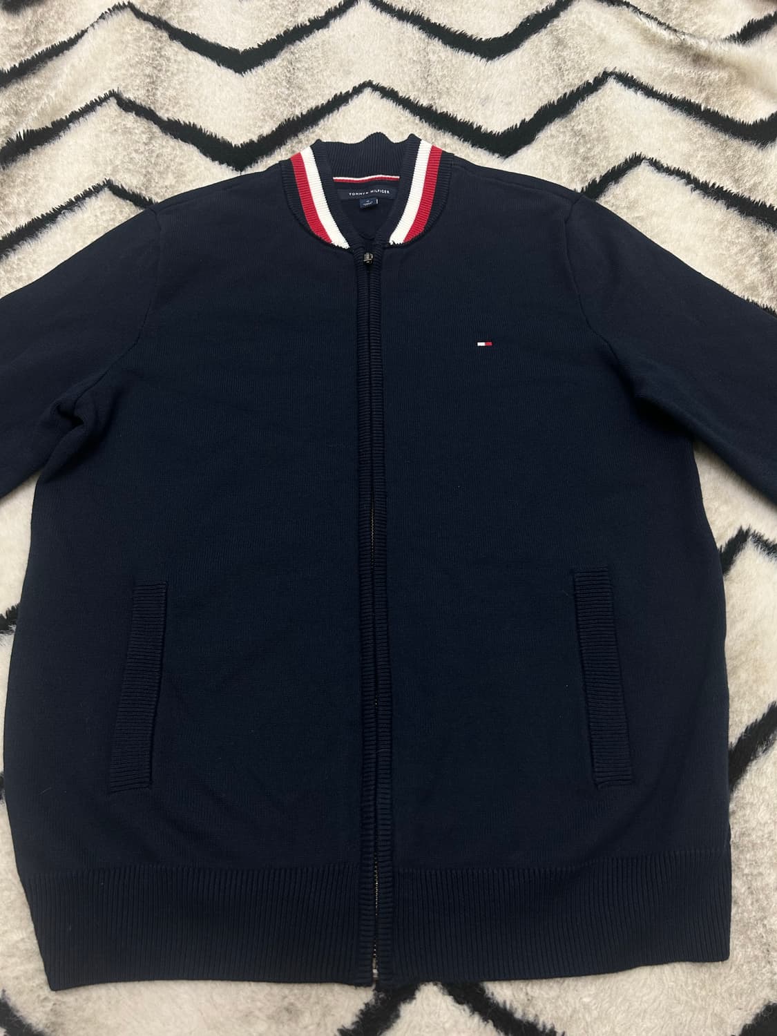 [M]타미힐피거 니트집업/네이비 상품이미지3