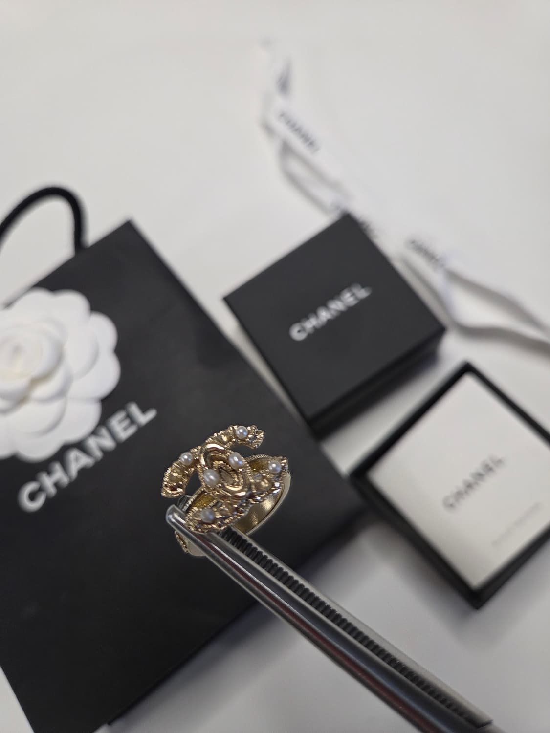 샤넬 CC로고 진주 반지 상품이미지6