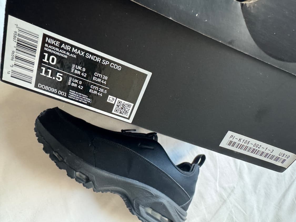 나이키 x 꼼데가르송 옴므 플러스 에어맥스 선더 SP 블랙 CDG x N 상품이미지5