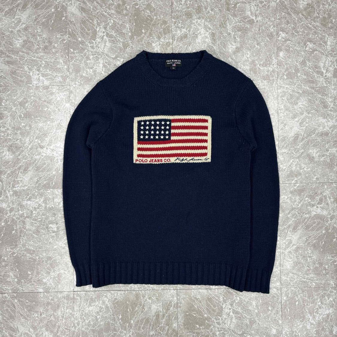 폴로 랄프로렌 진스 성조기 네이비 크루넥 니트(90) 상품이미지3