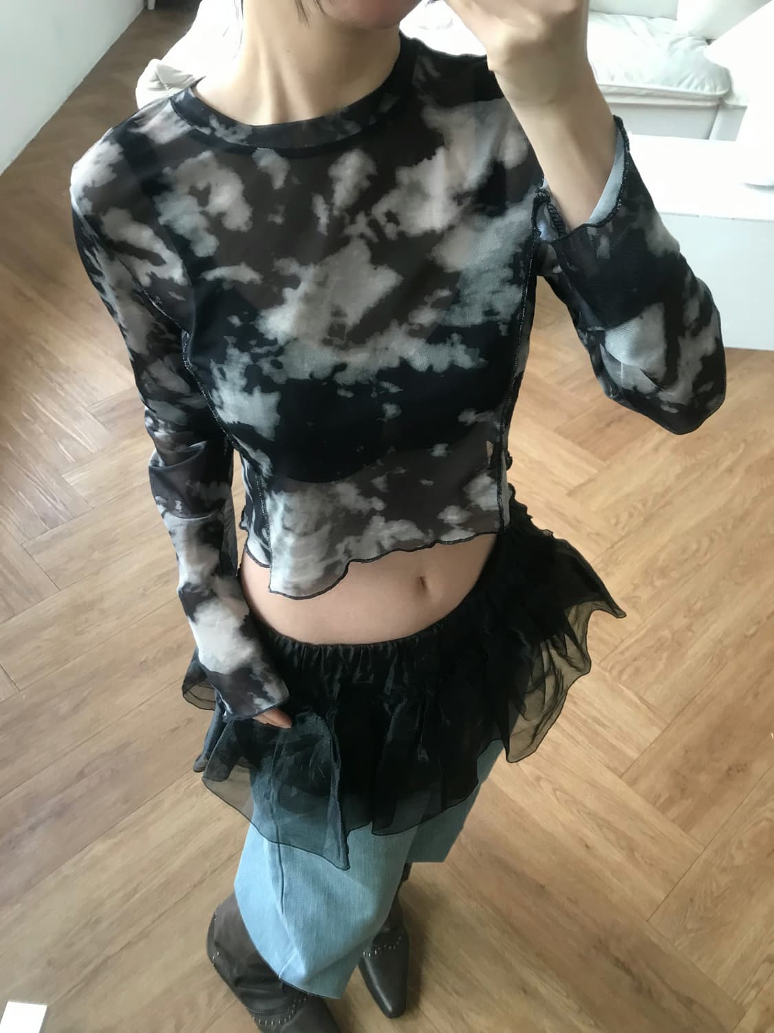 vintage pattern mash top 상품이미지3