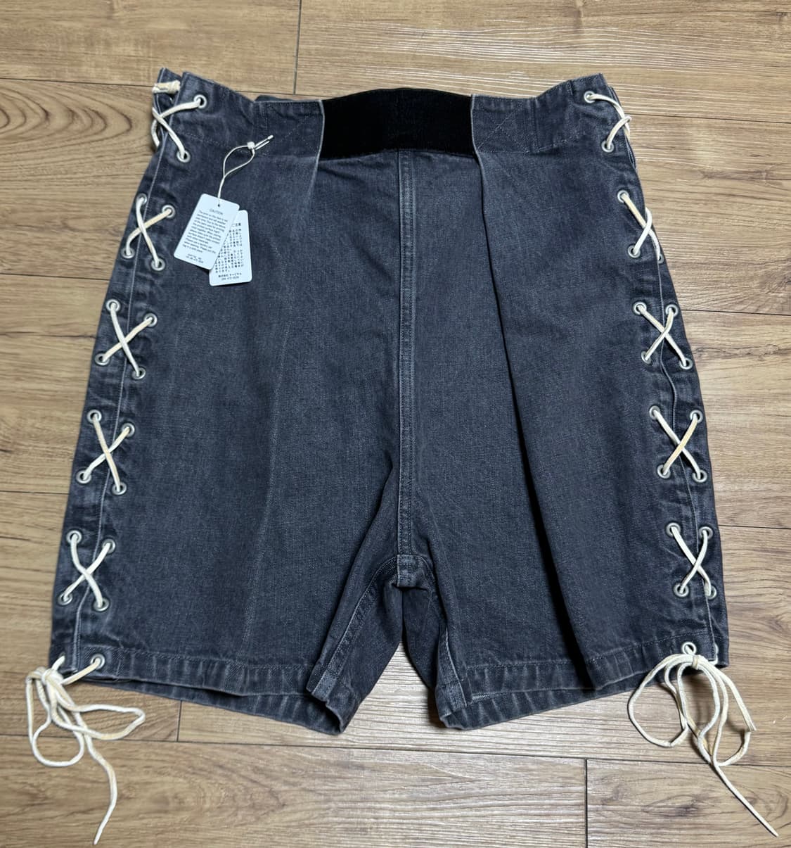 [2]캐피탈 14온즈 블랙 데님 이지 랜치 GO 쇼츠 블랙 상품이미지1