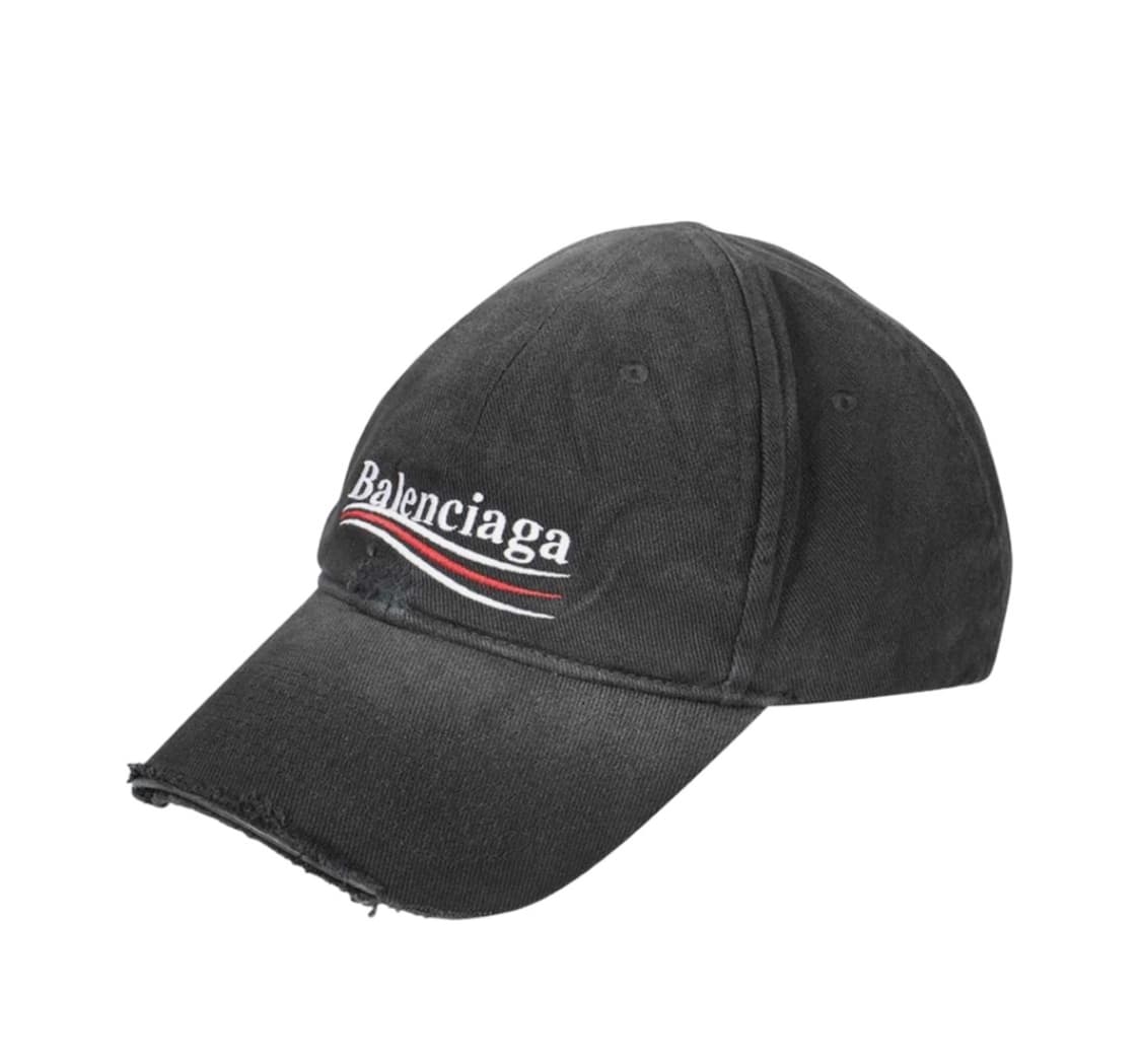 발렌시아가 폴리티컬 캠페인 디스트로이드 캡 블랙 상품이미지1