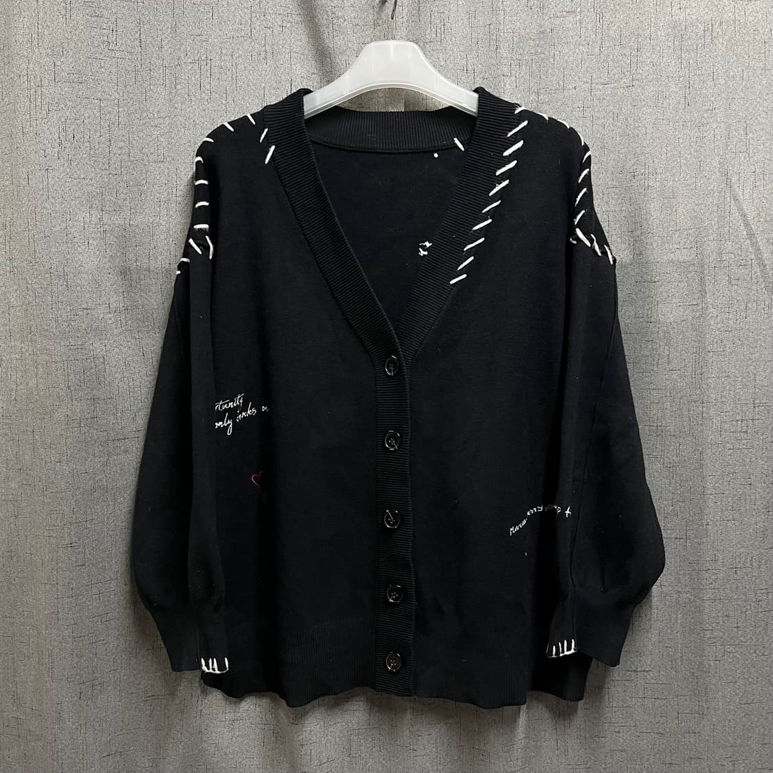 일본 편집샵 브랜드 스티치 니트 가디건 상품이미지1