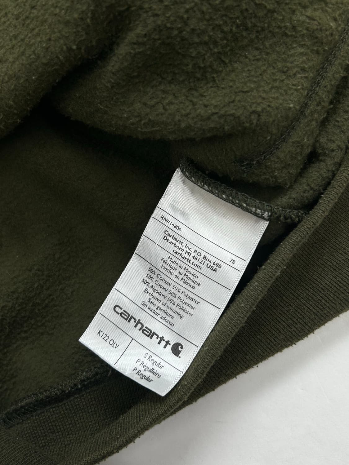 칼하트 올리브 그린 후드집업 S 상품이미지8