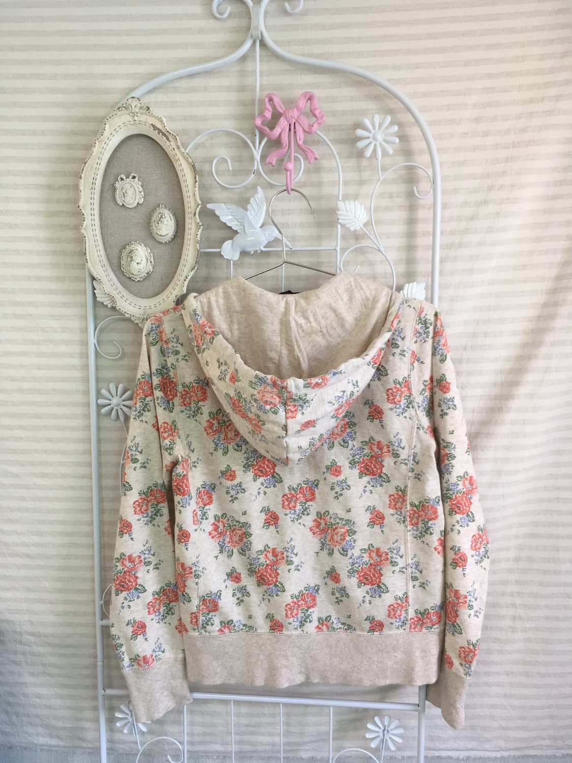 jpn vintage 플로럴 패턴 후드 집업 상품이미지8