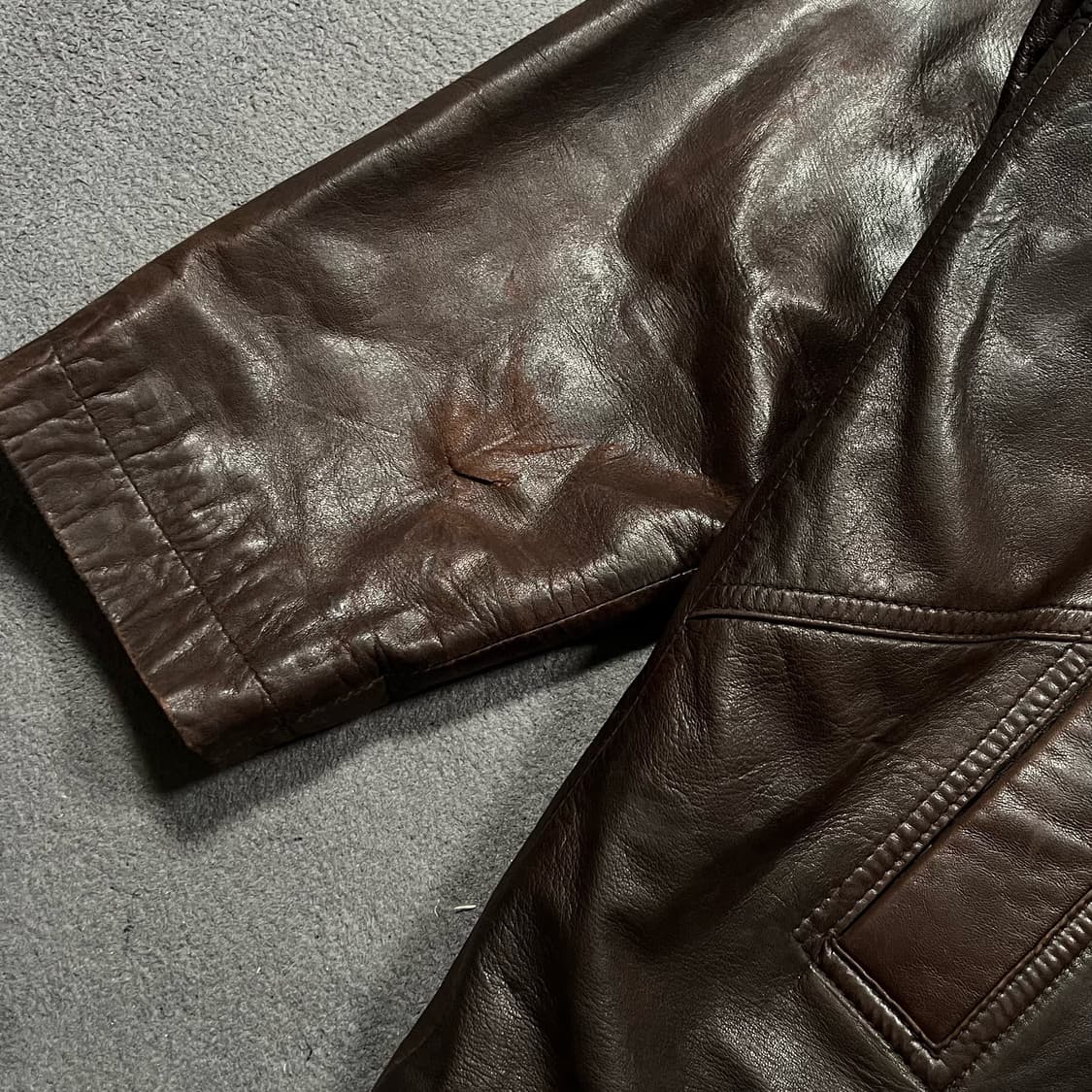 90's 입생로랑 양가죽 하프코트 레더자켓 상품이미지4