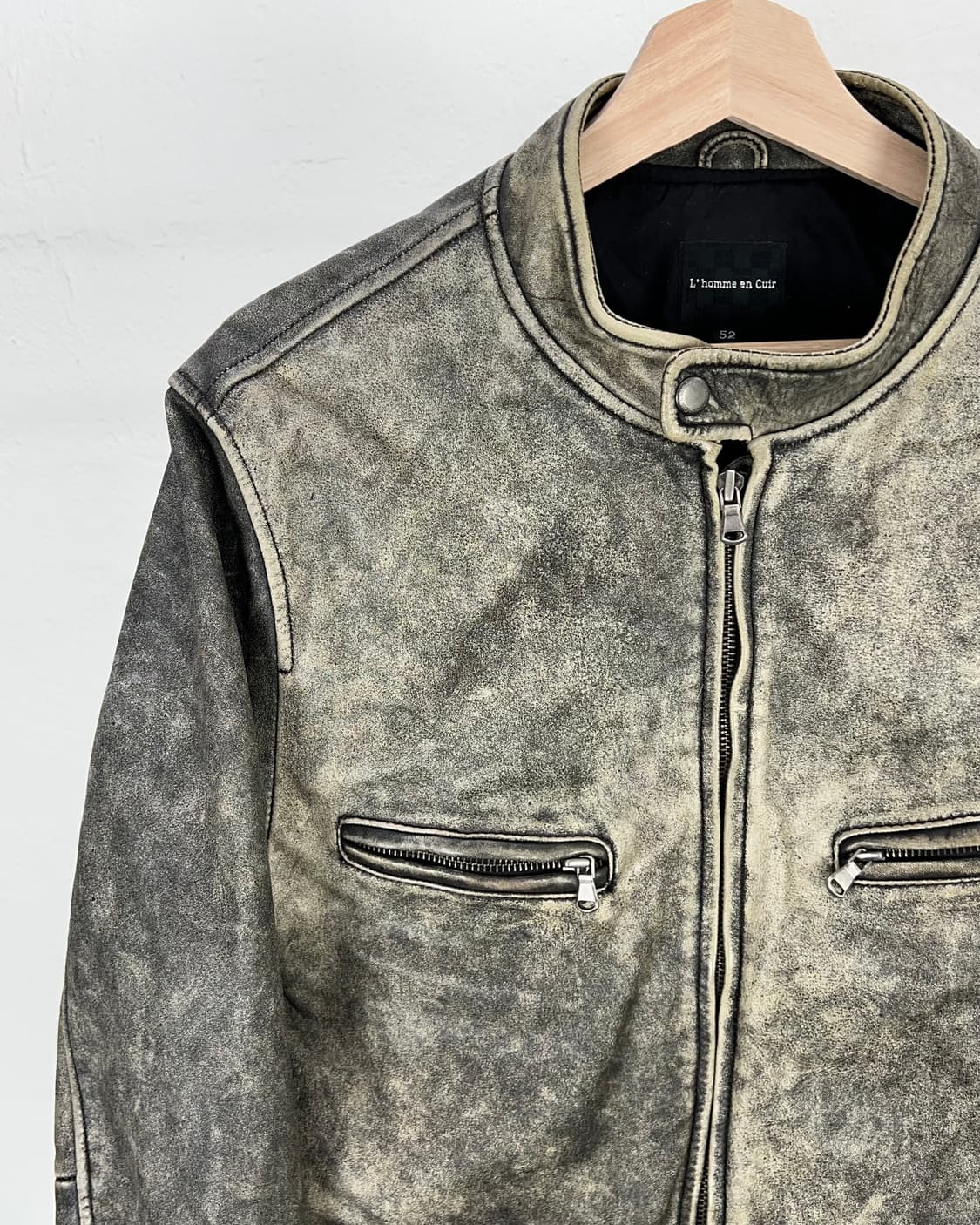 엘 옴므  카페레이서 카우하이드 싱글 바이커 자켓 상품이미지2