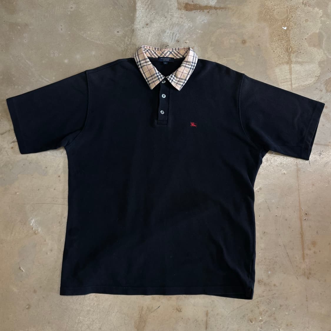 XL 버버리 여성용 노바체크 카라 블랙 반팔 티셔츠 상품이미지2